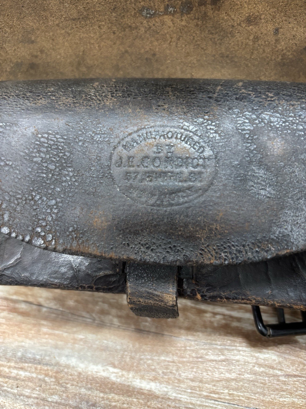 JE CONDICT NEW YORK Civil War Cartridge Box Maker Marked Original