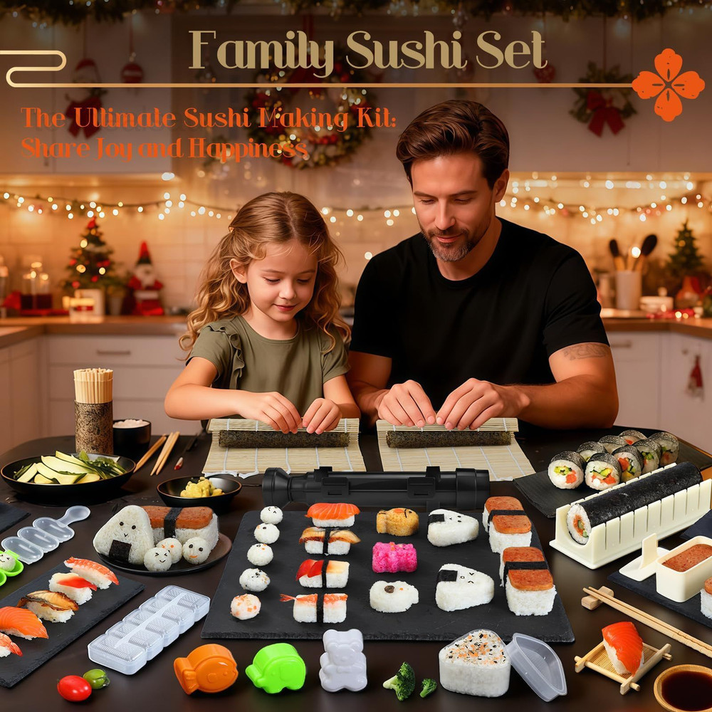 Sushi Making Kit, 27 in 1 Premium Maker, Large size, Beige