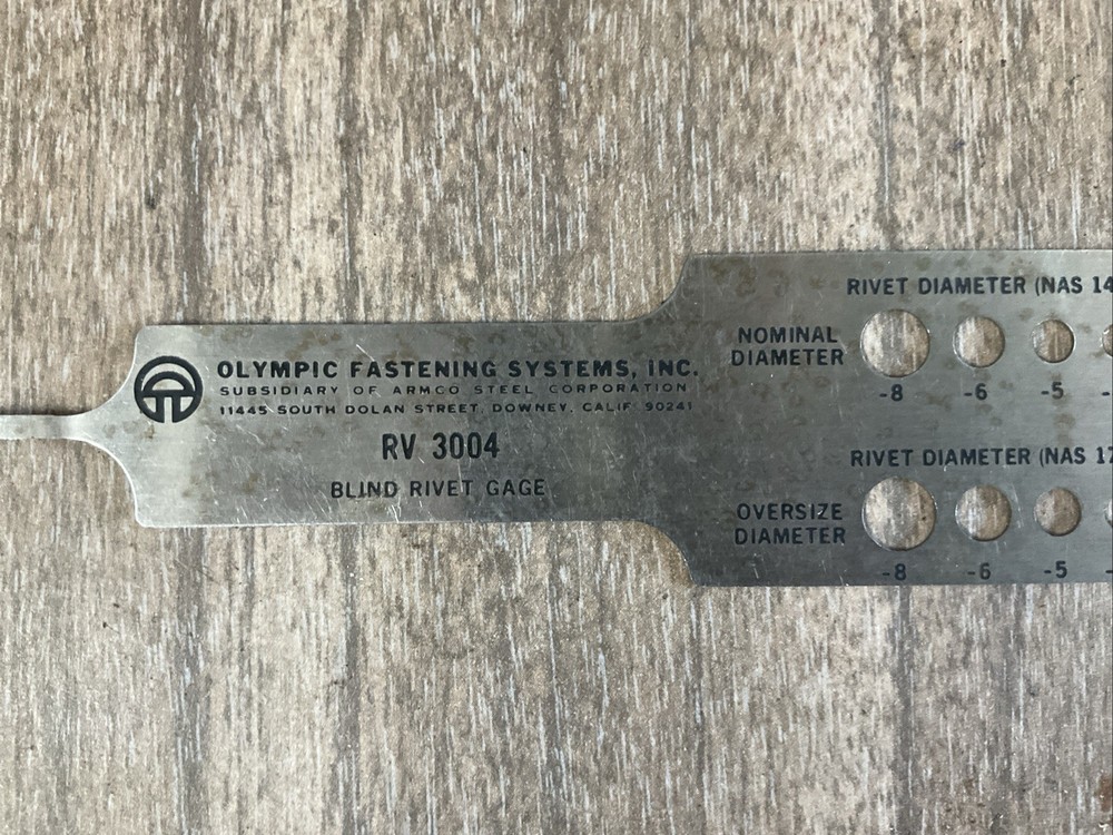 BLIND RIVET DIAMETER GAGE RV 3004