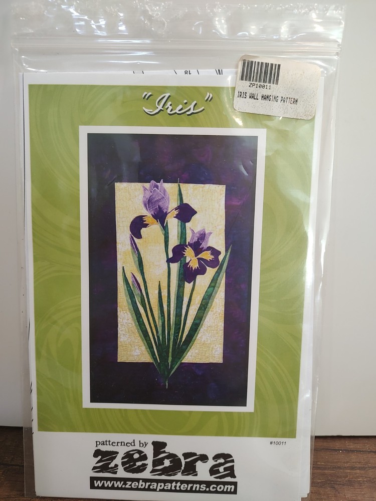 Iris Quilt Pattern by Zebra Patterns Flower Wall Hanging Pattern P110