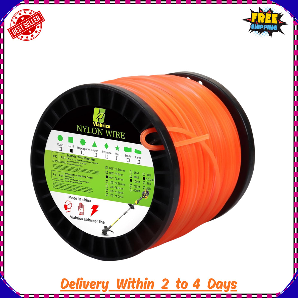 String Trimmer Line Square Orange Heavy Duty Weed Eater String Premium
