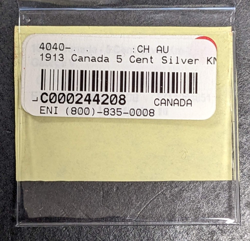 1913 Canada 5 Cent Silver George V