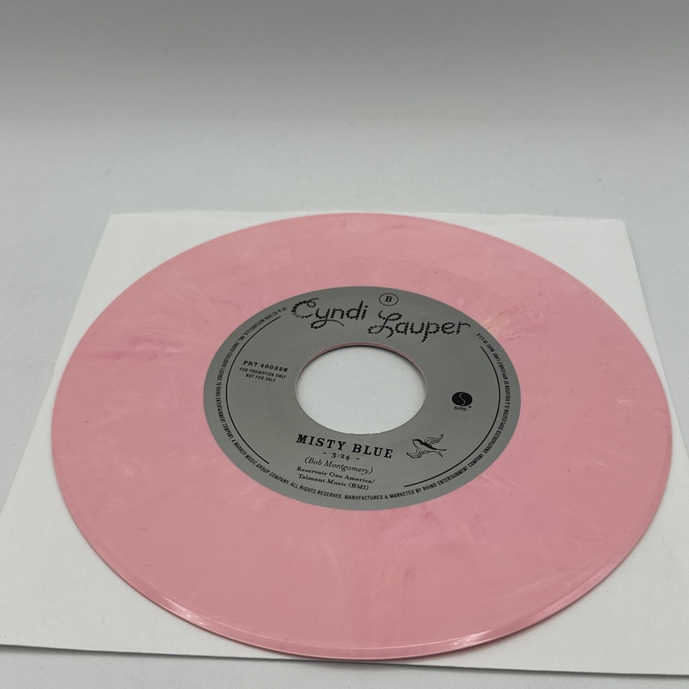 Cyndi Lauper Funnel of Love Signed Autograph 7" Pink Vinyl Record Promo 2016