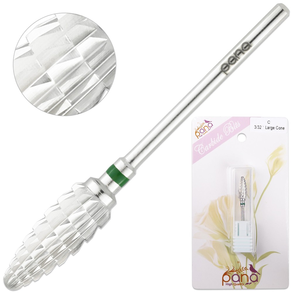 Professional Silver Large Cone Carbide Nail Drill Bit Coarse Grit