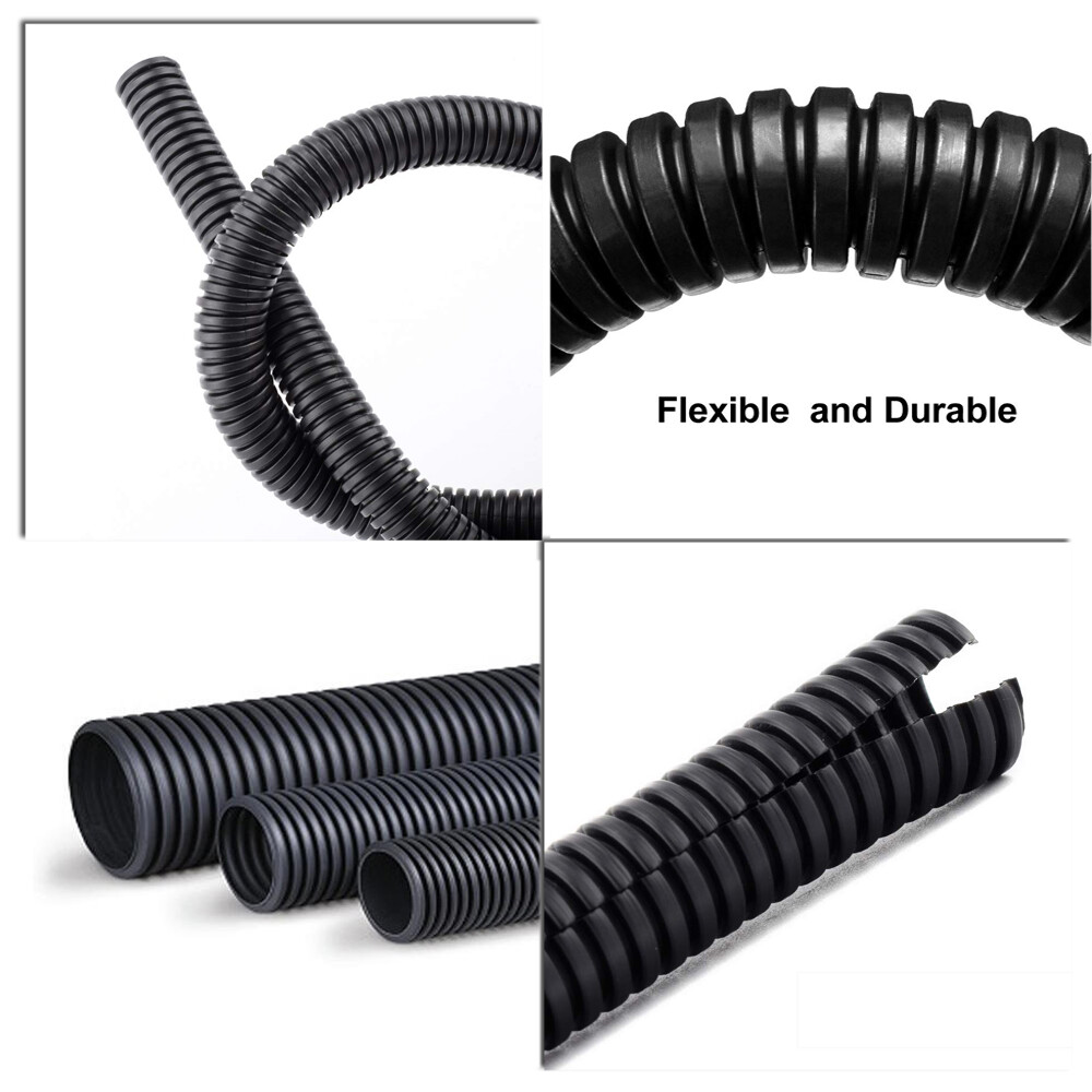 Wiring Loom Split Wire Cable Sleeve Flex Tubing Wire Wrap Corrugated Conduit Lot