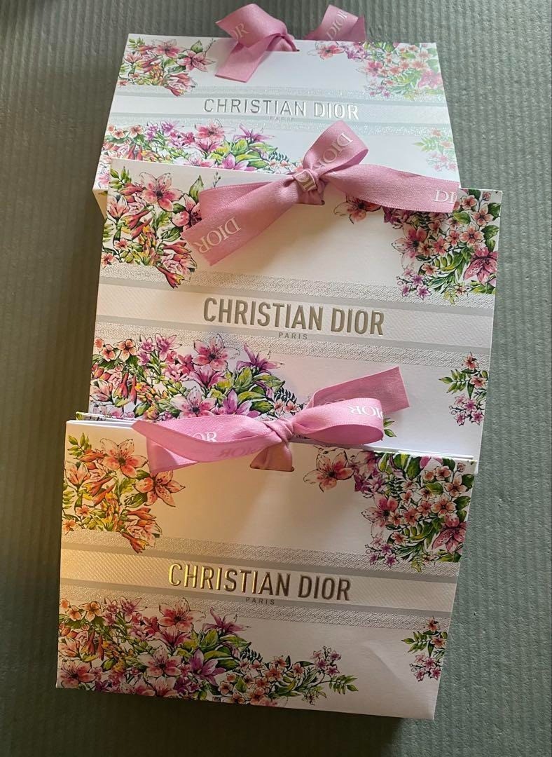 [Set of 9] Authentic Dior Limited Multicolor Gift Shopping Paper Bags w/Ribbons