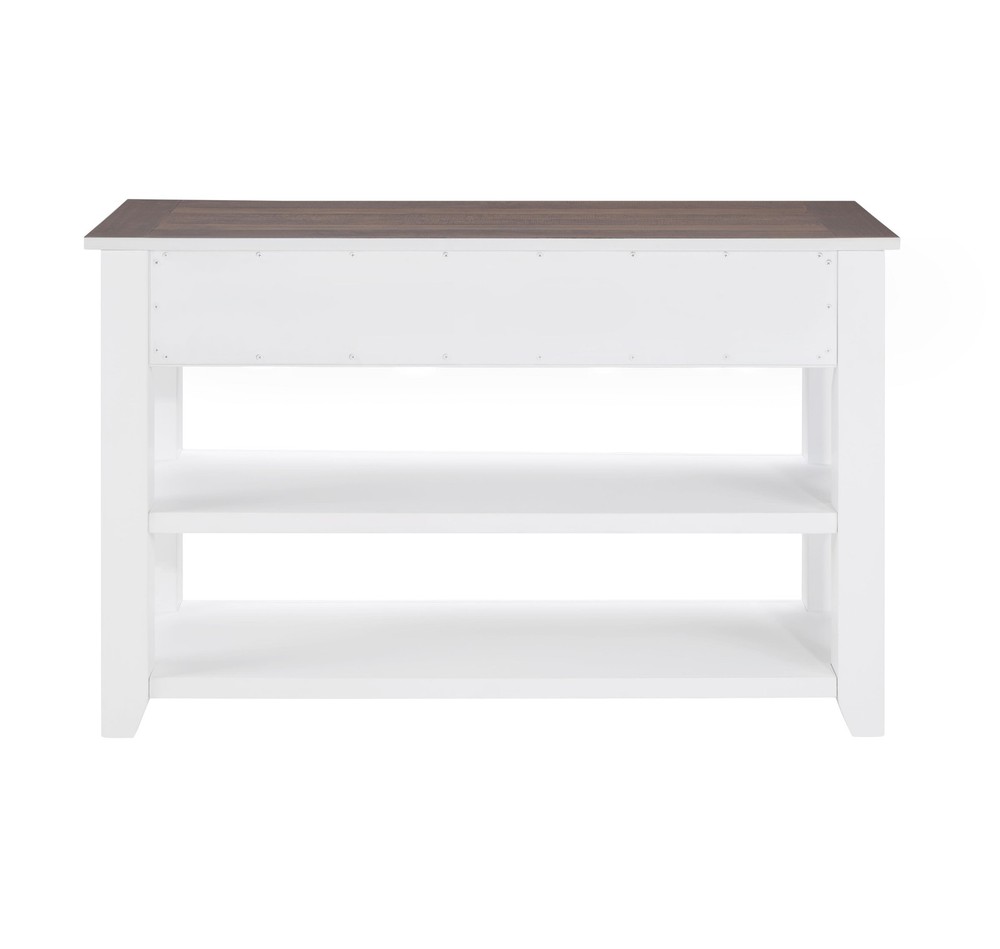 Vintage Style Console Table 2 Open Shelves | Solid Pine Wood Entryway Hall Table
