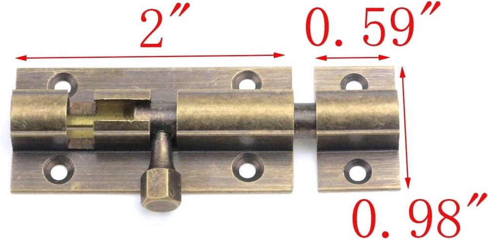 Solid Brass Gate Latch 2-Pack - Antique Bronze, Weatherproof Design