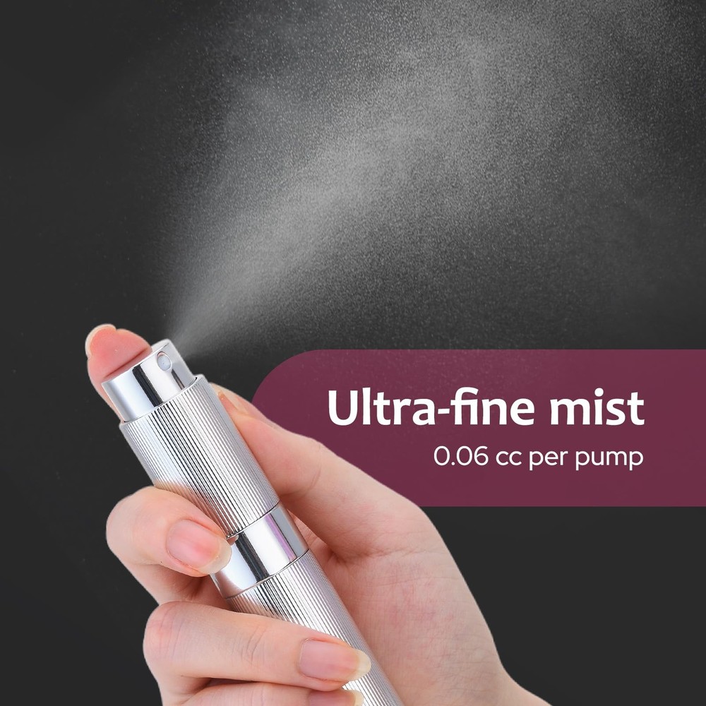 LISAPACK 8ml Travel Refillable Perfume Atomizer Spray Bottle Portable