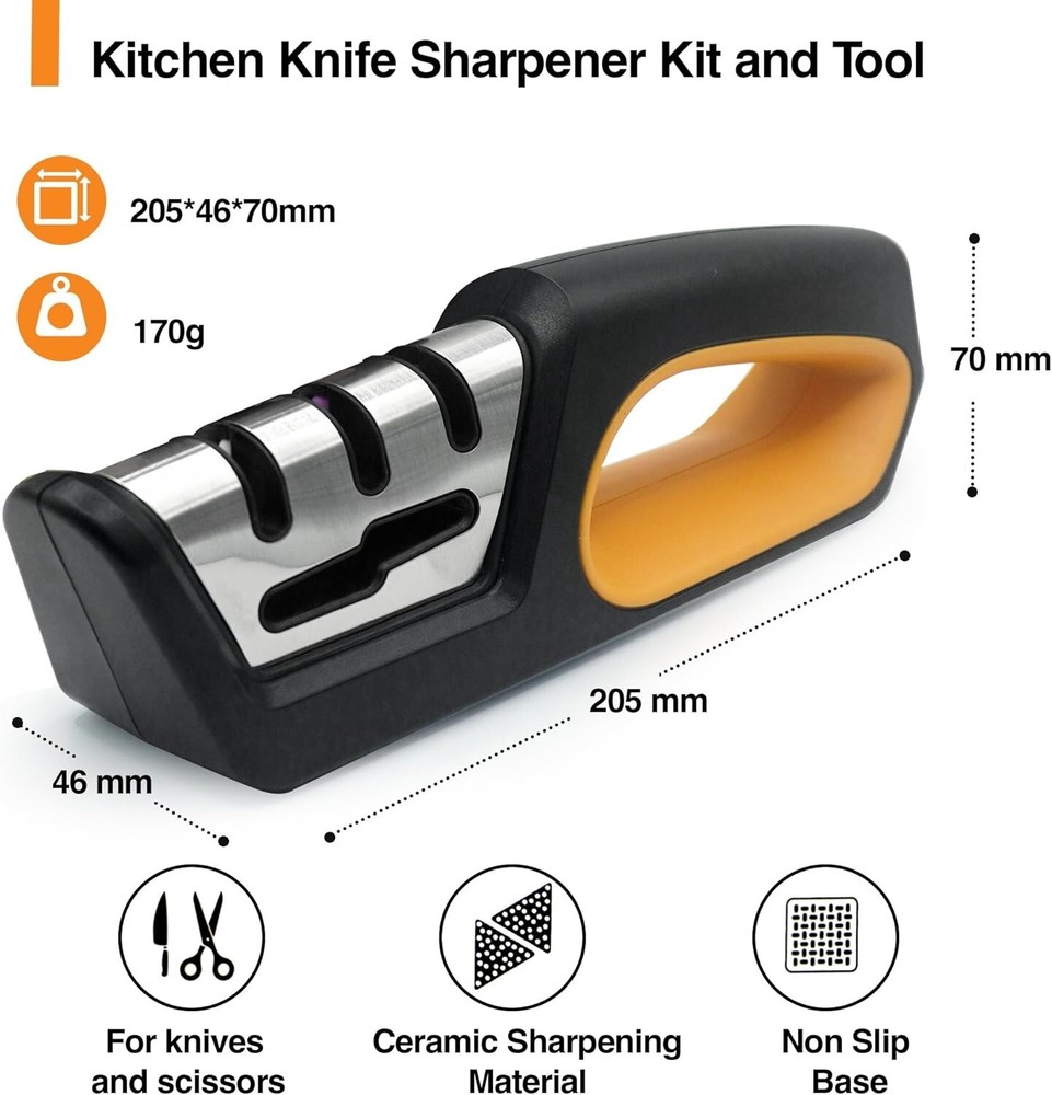 Premium-Ceramic-Knife-Sharpener - Versatile Kitchen Knife Sharpener Tool, Ideal