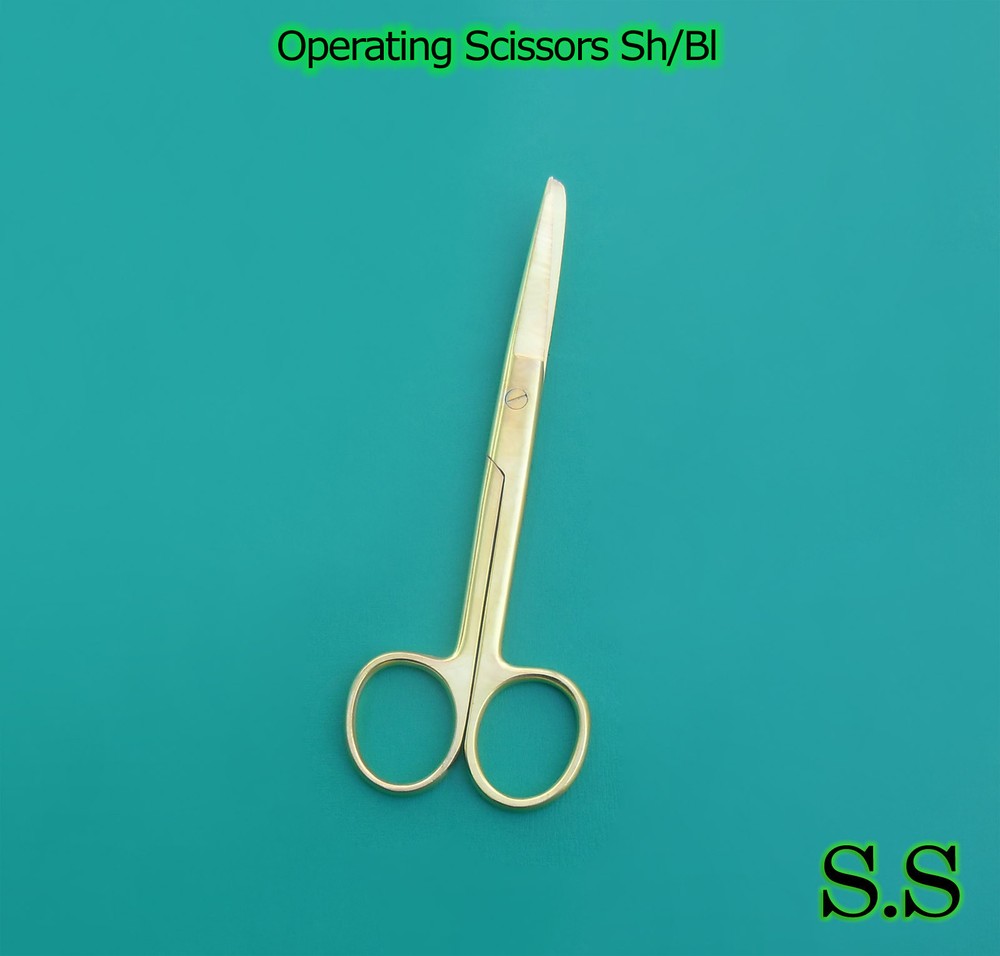 Operating Scissors Sharp-Blunt 5.5" Curved Full Gold Surgical Instruments