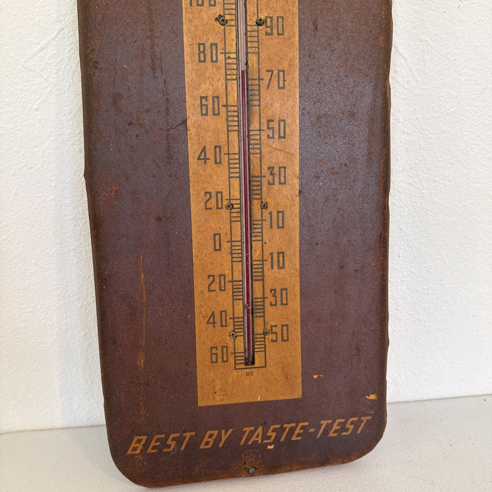 Vintage RC Cola Royal Crown Metal Thermometer Sign 25.5” x 10” Works!