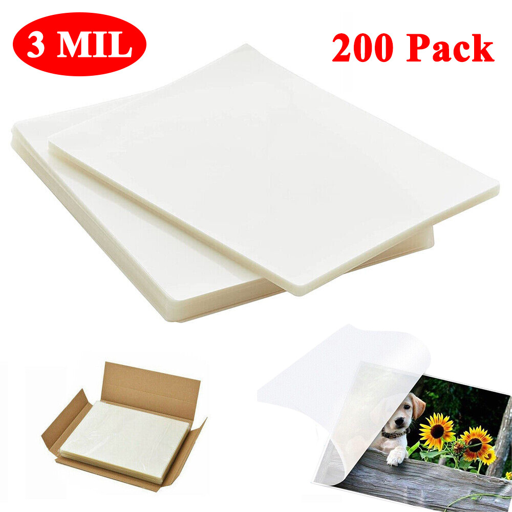 200 Pack Thermal Laminator Pouches 9"x11.5" Laminating Sheets Clear Letter 3 Mil