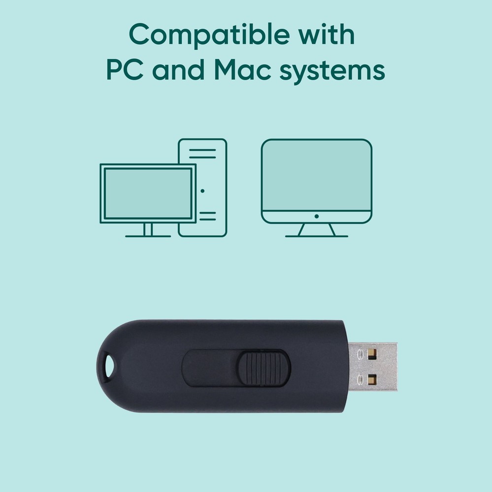 onn. USB 2.0 Flash Drive for Tablets and Computers, 64 GB Capacity