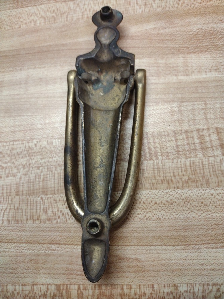 Vtg Solid Brass Door Knocker – Classic Design – 7” Long