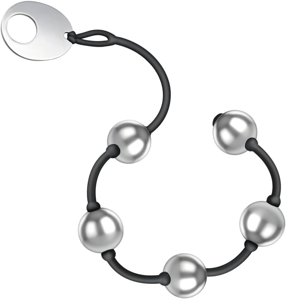 Stainless Steel Anal String Beads Plug 5 - 1" Beads With Silicone Pull Strap