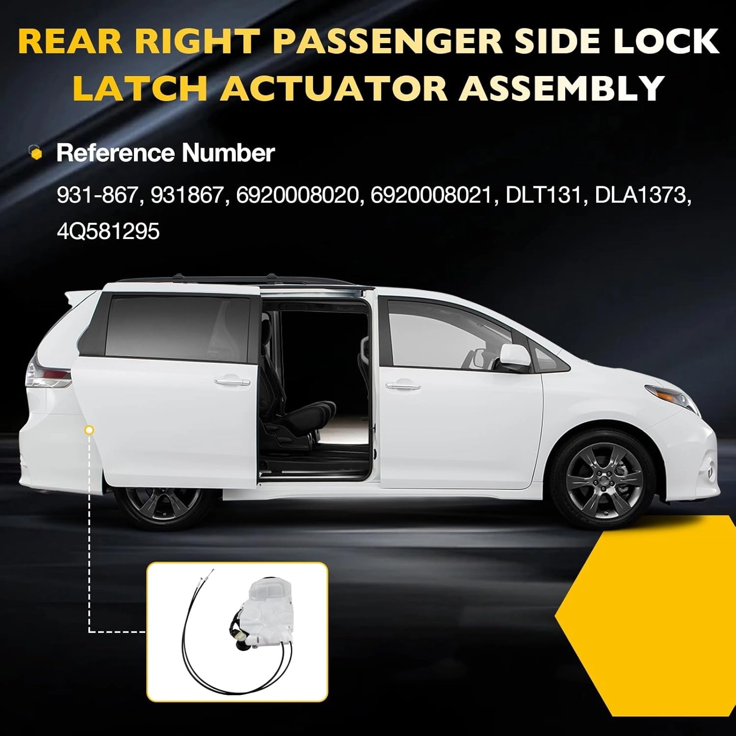 Sliding Door Lock Latch Actuator Right Passenger Side For 2011–17 Toyota Sienna