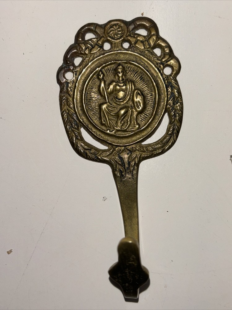 vintage brass wall mounted hooks antique