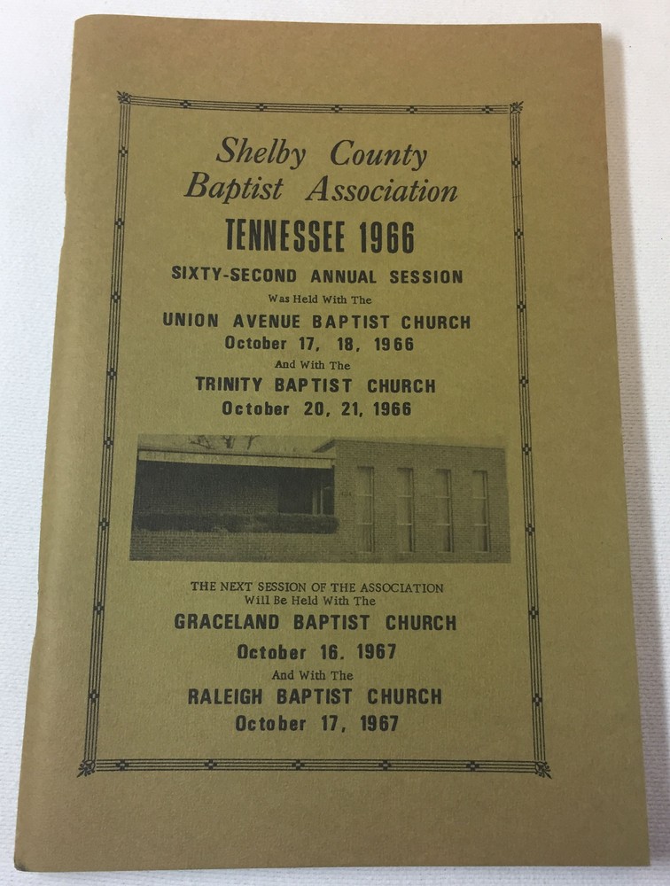 1966 SHELBY COUNTY  BAPTIST ASSOCIATION program book