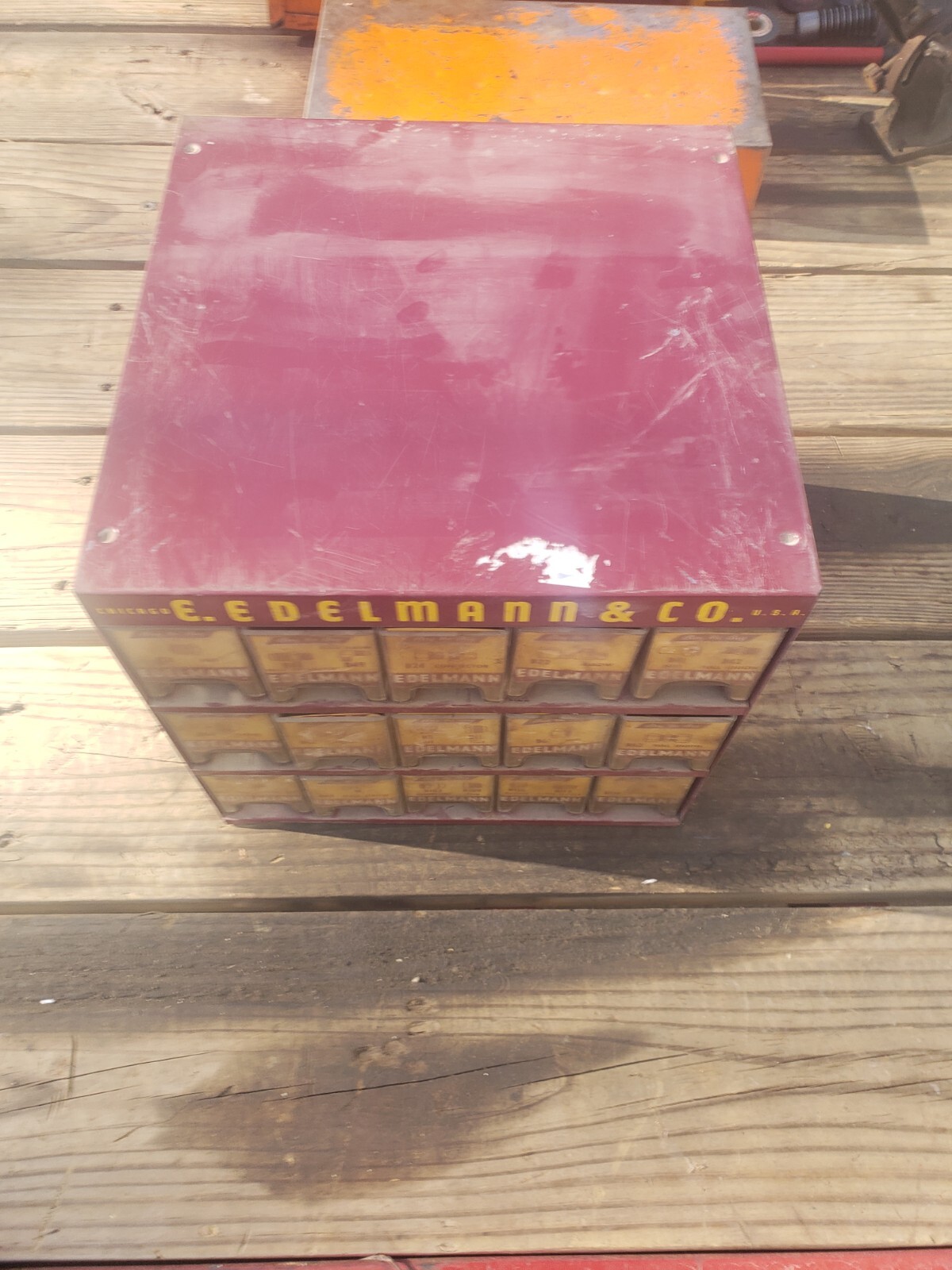 Original E. Edelmann Parts Cabinet