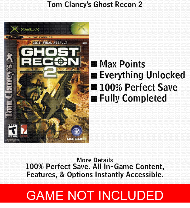 Tom Clancy's Ghost Recon 2 XBOX USB Save 100% Unlocked