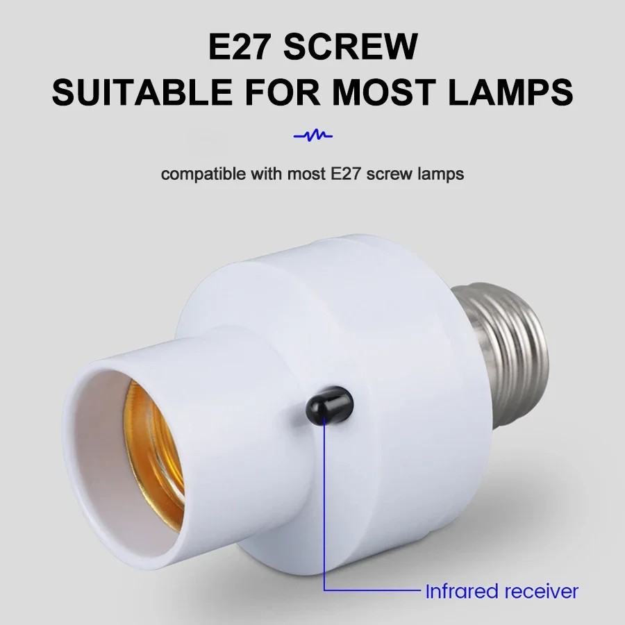 Wireless Remote Control Light Lamp E27 Screw Bulb Base Holder Cap Socket Switch