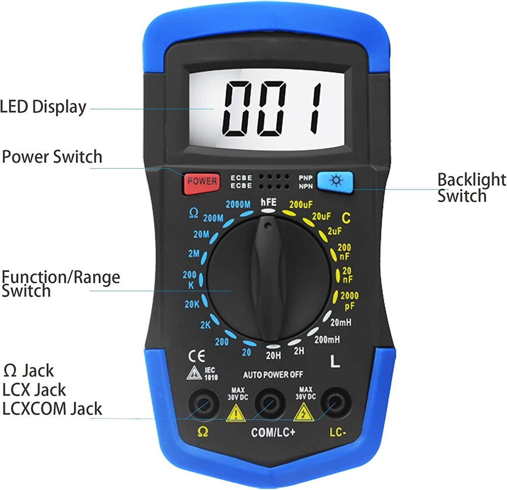 Mini LCD Digital Multimeter LCR Meter Resistance Capacitance Inductance Tester