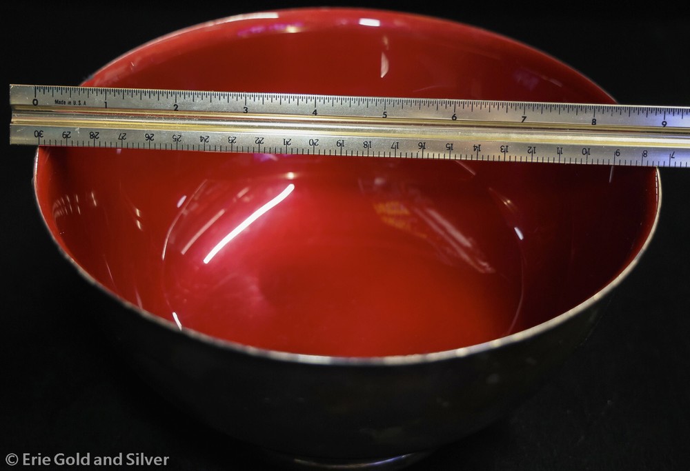 Reed & Barton Red Enamel Silver Plate Bowl #105