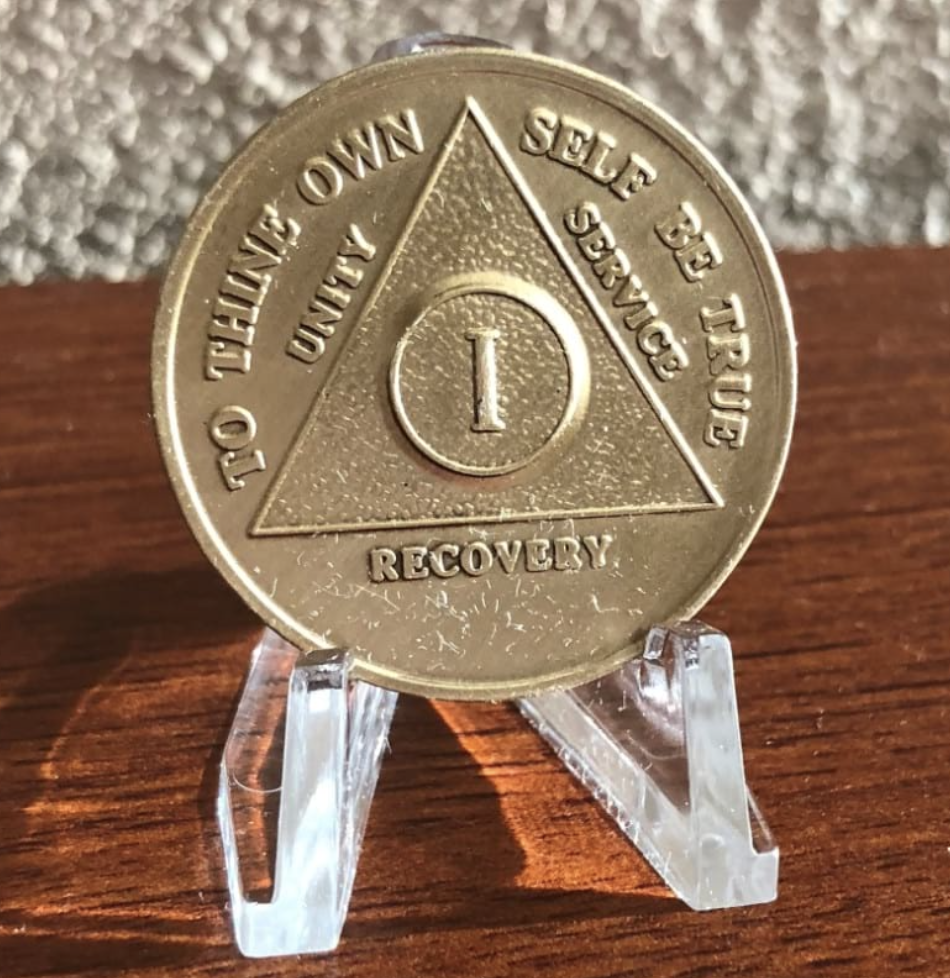 Bronze AA Medallion Sobriety Chip Year 1-60