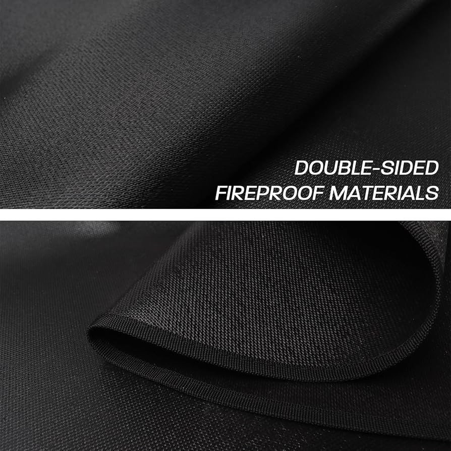 Rumlick Fire Pit Mat Black 36" Fireproof Waterproof Double-Sided Easy Clean