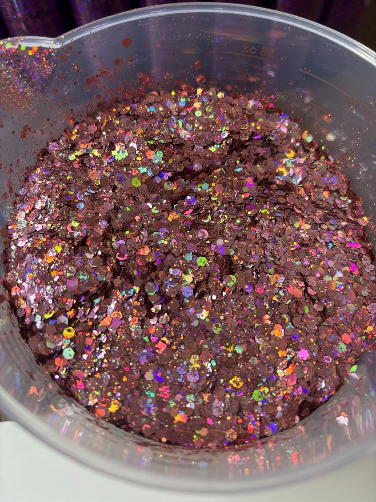 Rose Gold 3.3 Oz Chunky Glitter Bottle