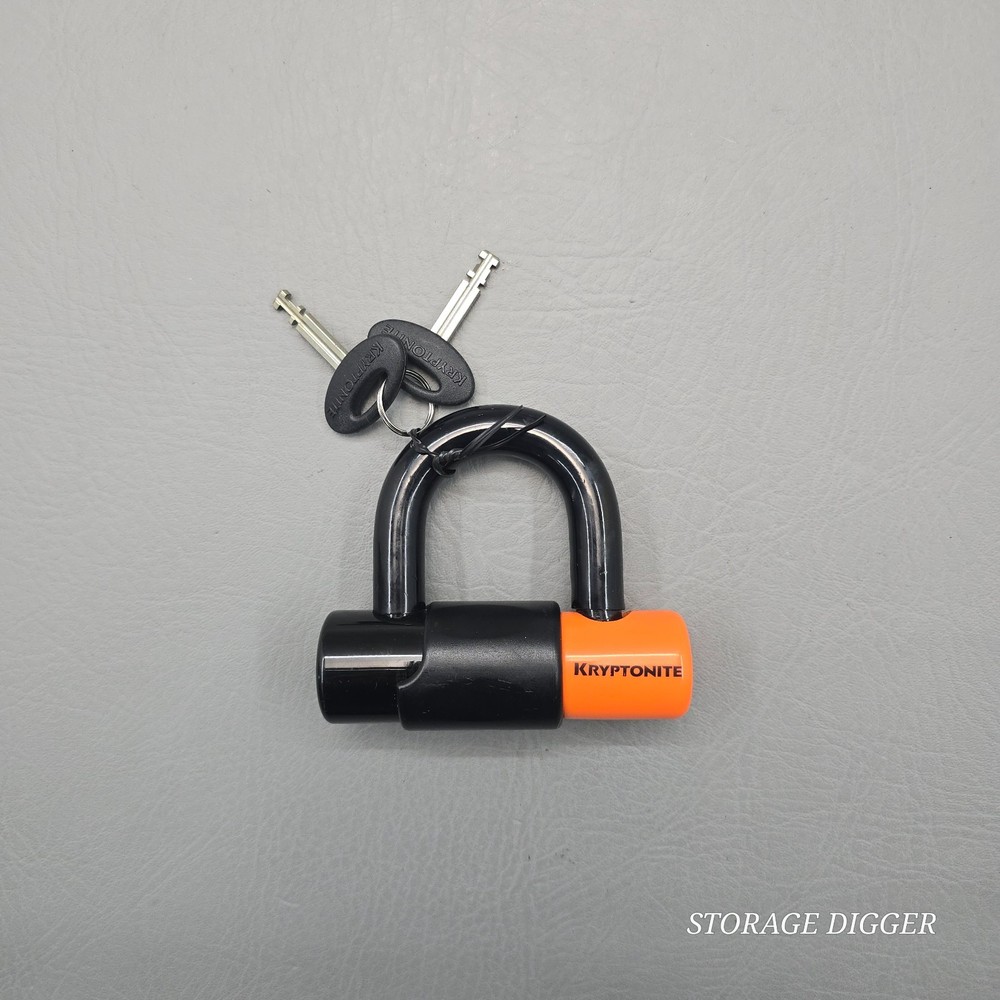 Kryptonite Evolution Series Black/Orange Mini U-Lock for Bike with Two Keys