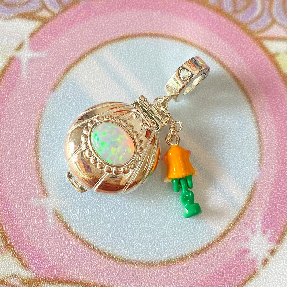 Polly pocket seashine mermaid locket sterling silver charm for bracelet