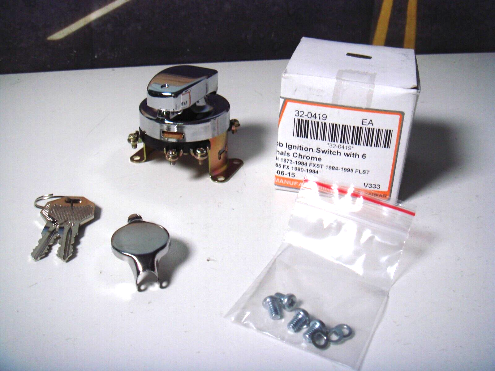 Harley Ignition Switch Fat Bob 6 Terminal Key FLH FXST FLST FX V-Twin 32-0419 D7