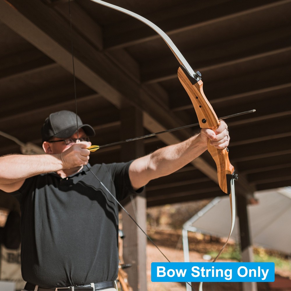 Bow String Replacement,16 Strands with Nock Point for AMO 52", Red-Black