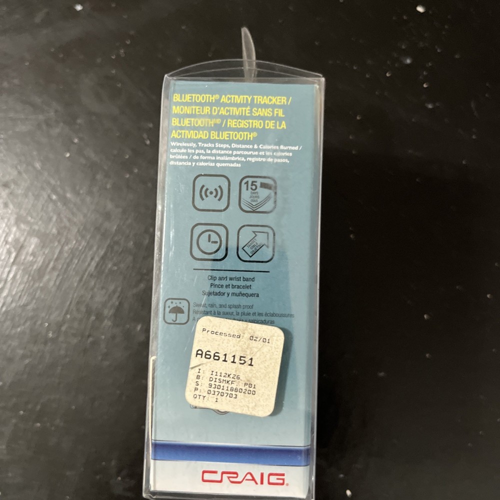 Craig Bluetooth Wireless Activity Tracker Track Step Distance Pedometer. D