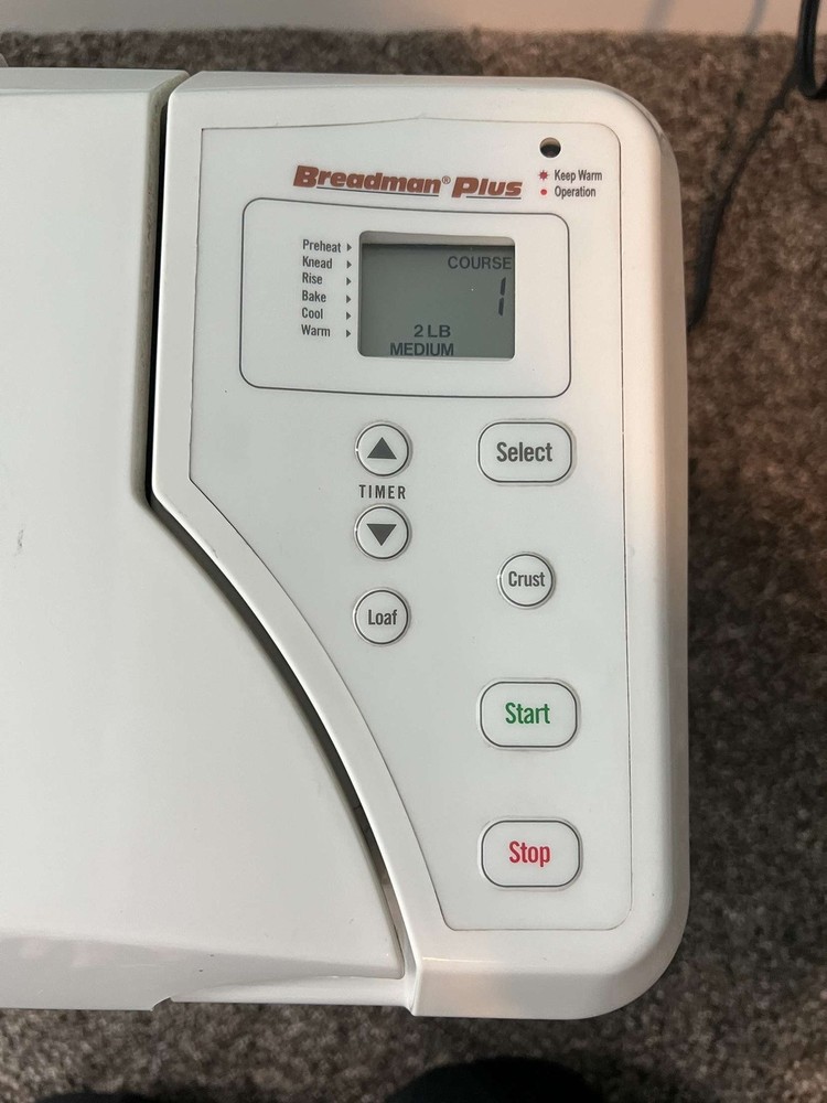 Breadman Plus TR777C Programmable Automatic Breadmaker Pizza Pasta Dough TESTED