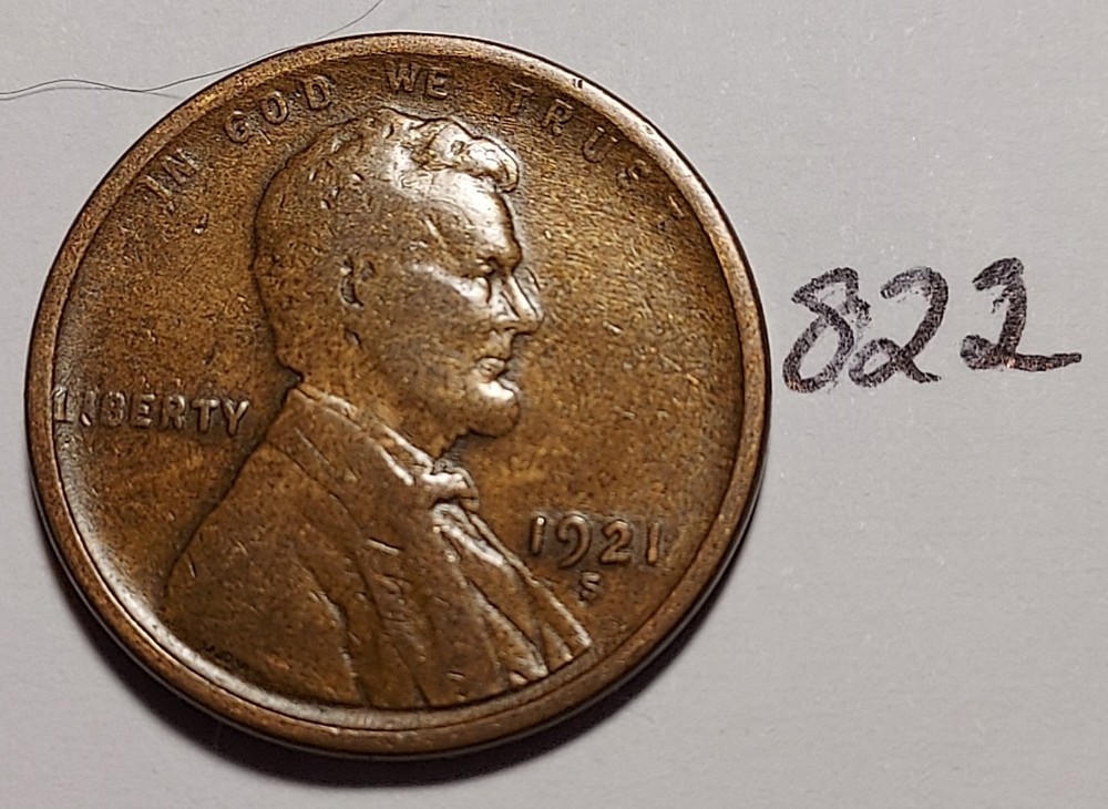 1921-S Lincoln Wheat Cent   #822