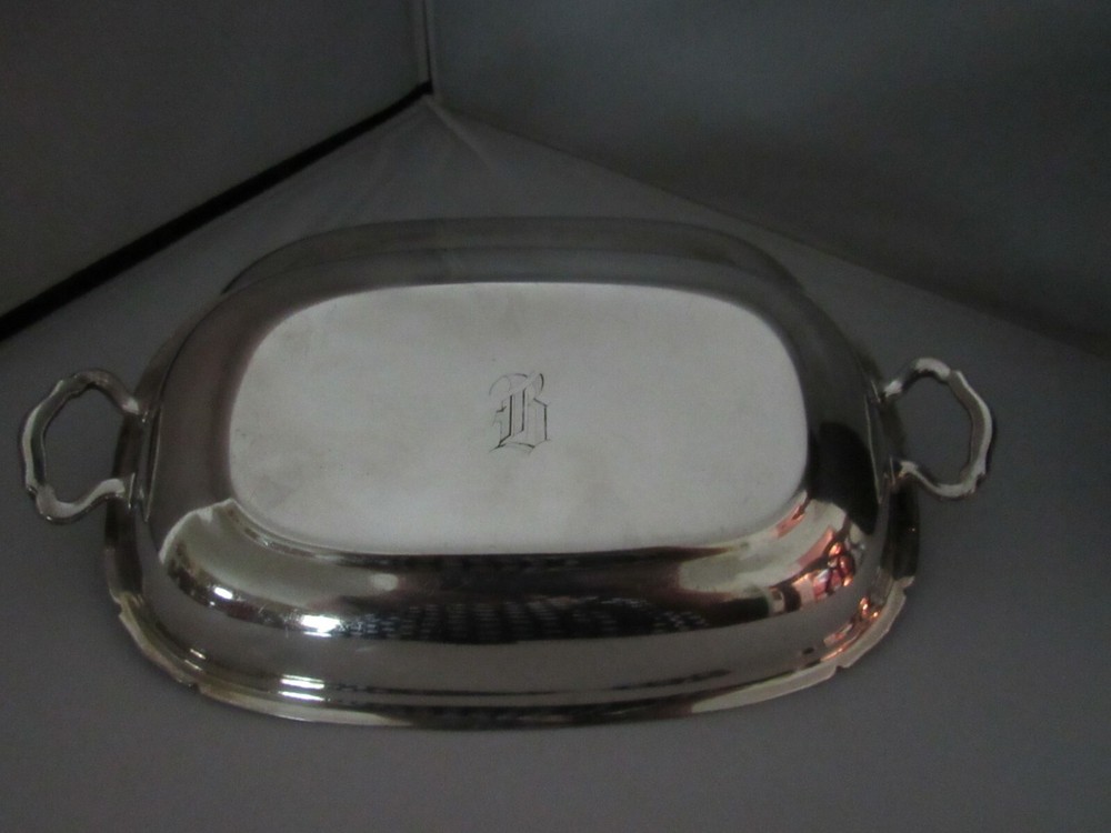 Reed and Barton Silver Plate Covered Dish – Monogrammed “B”