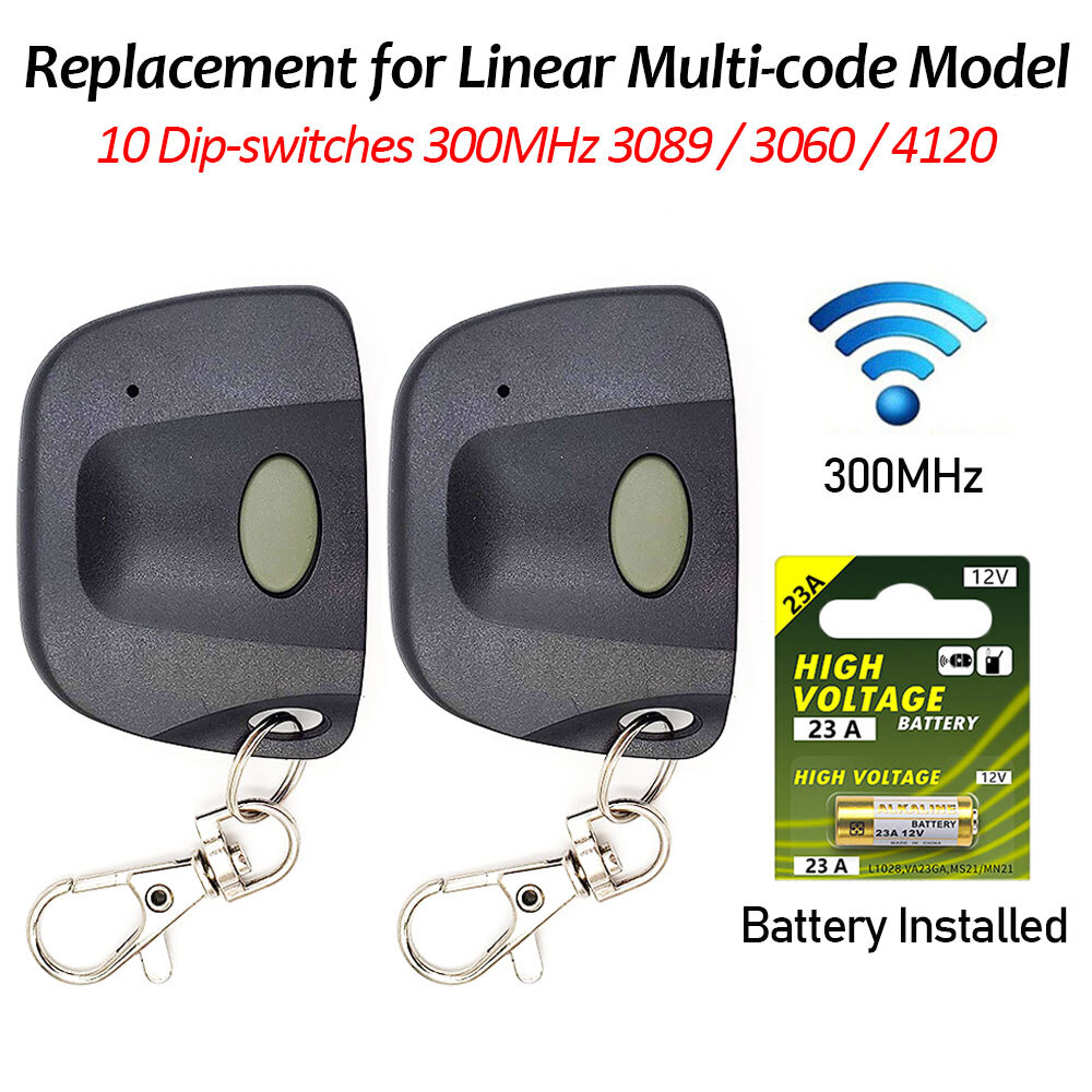 For Linear MultiCode 3089 300MHz 10 Dip Switch Mini Remote Control Gate Openers