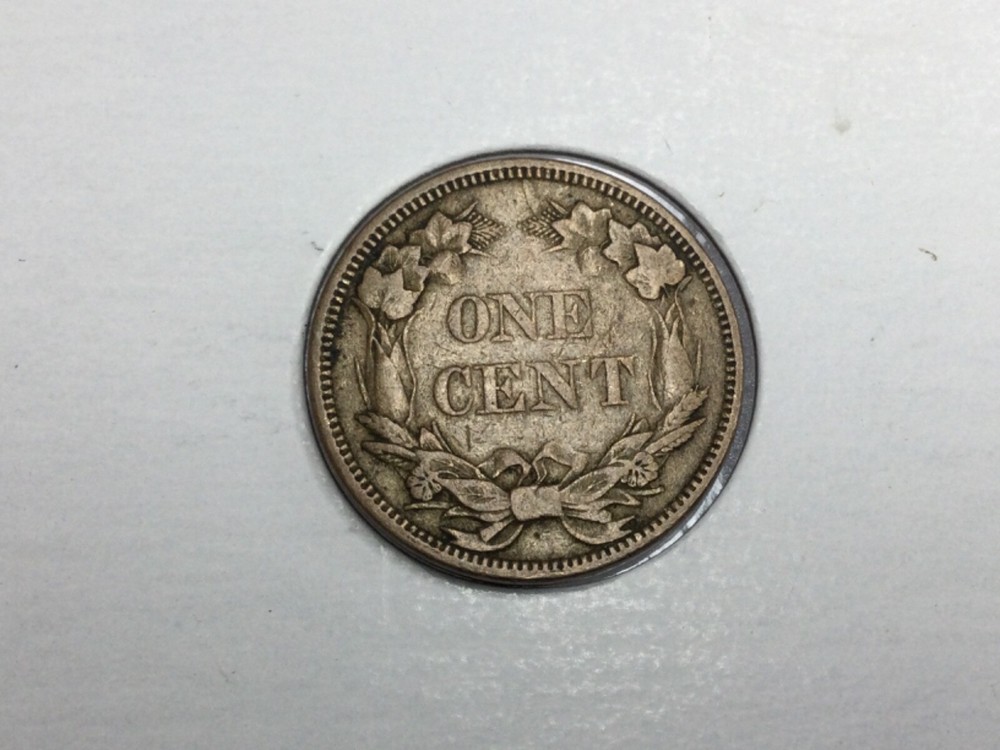 1858/1857 Flying Eagle Cent double date in very fine