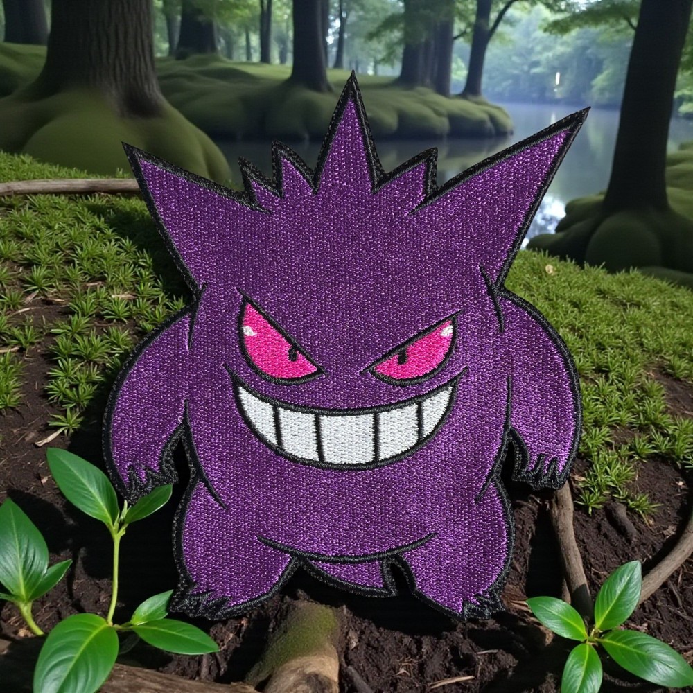 Gengar Pokemon Embroidery Patch Multi Sizes 3" - 7"