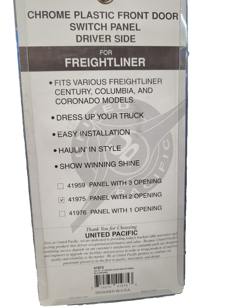 41975 UPI CHROME WINDOW SWITCH PANEL W/ POWER WINDOW/MIRRORS FREIGHTLINER D/S