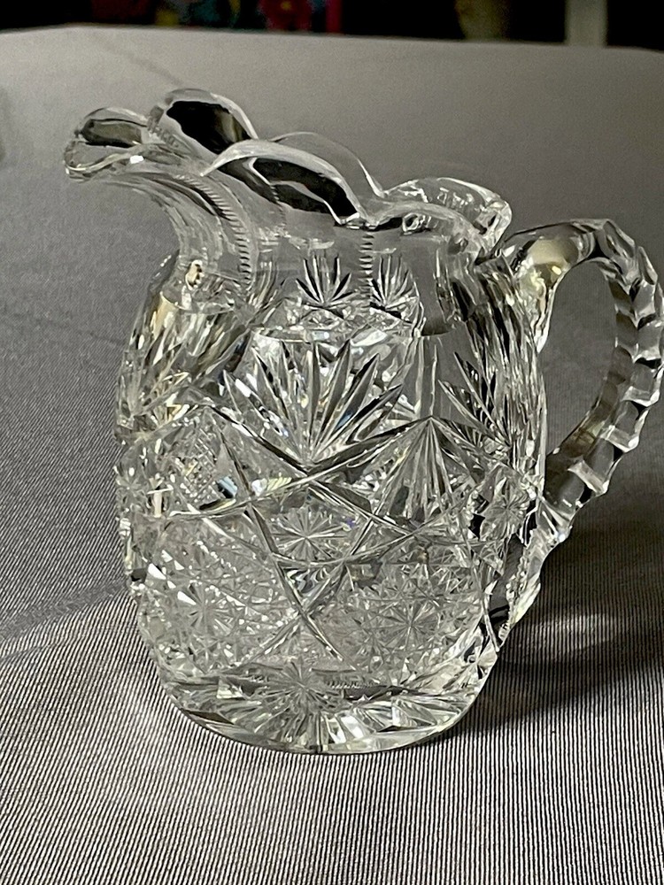 ABP Cut Glass Tall Creamer / Small Jug/ Small syrup