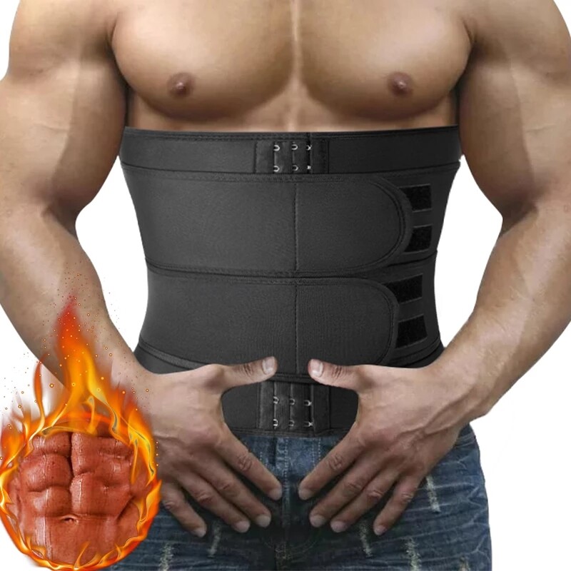Men's Fat Burner Waist Trainer Cincher Sauna Sweat Belt Body Shaper Workout