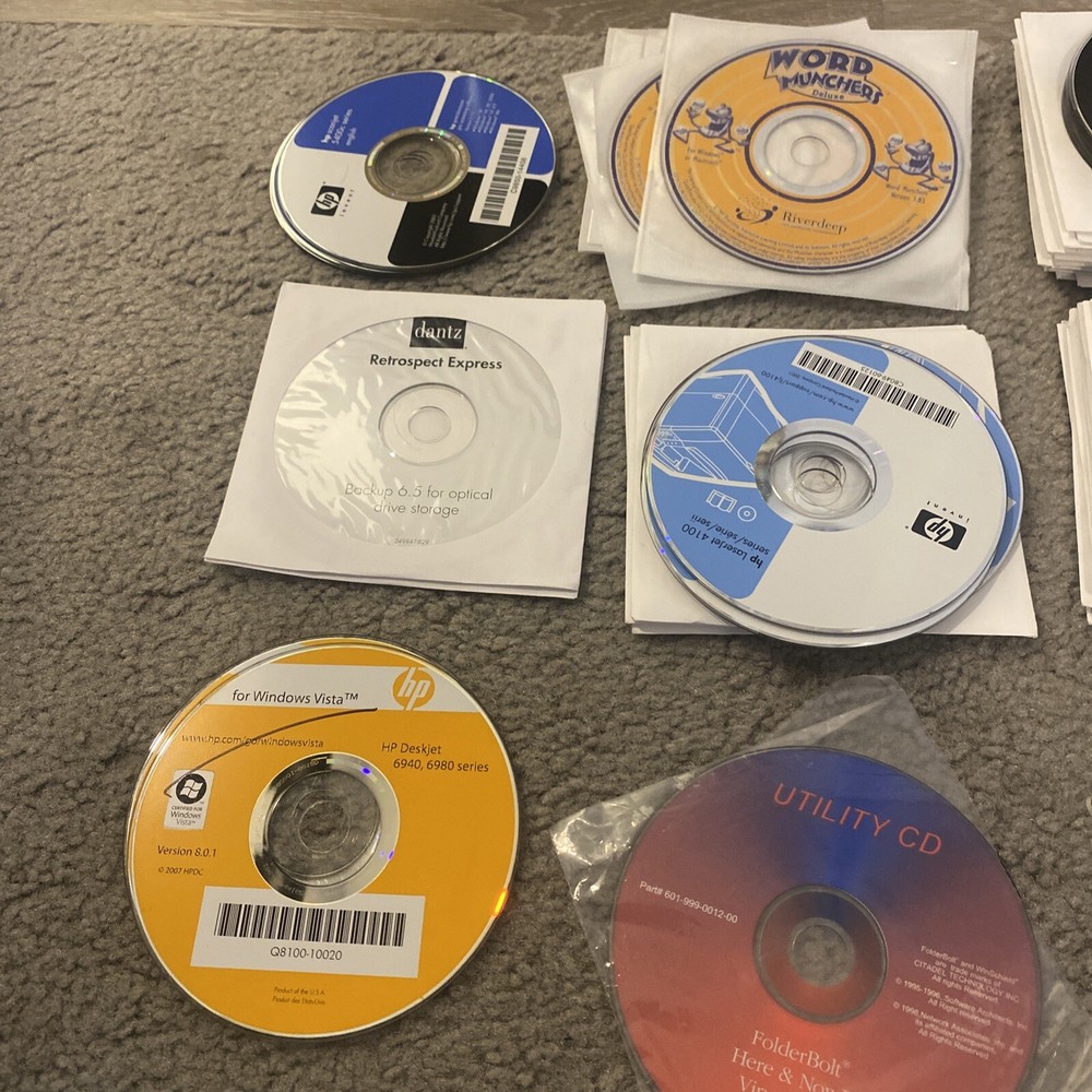 Vintage Computer Software Disc Lot Software Restore Operating Systems Games 250+