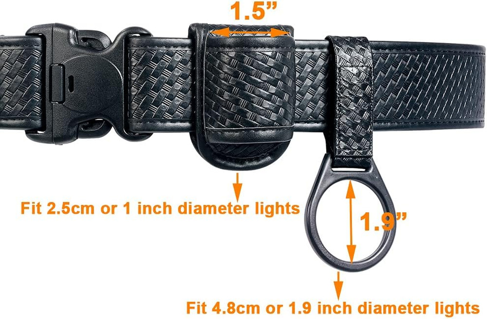 Compact Flashlight Holder(Open Top)+ Flashlight Ring Strap Holder Hold Mag Lite