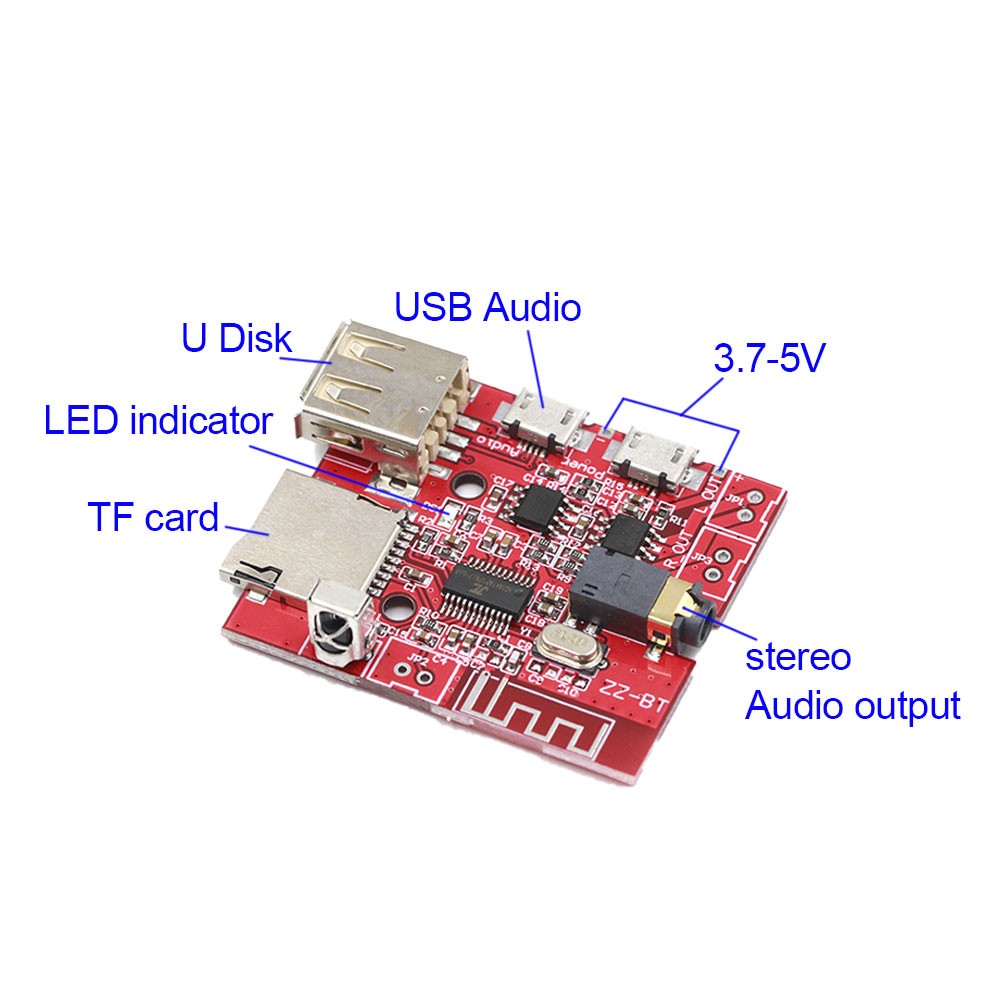 Car Bluetooth 4.1 MP3 WAV Decoding Board Speaker Amplifier Audio Receiver Module
