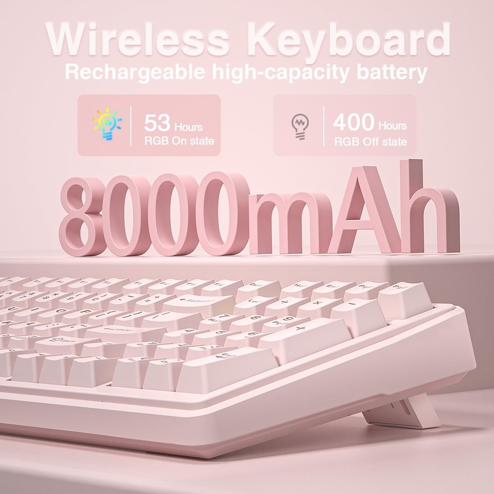 F99 Wireless Mechanical Keyboard-Silent Version,Tri-Mode(BT5.0/2.4GHz/USB-C),...