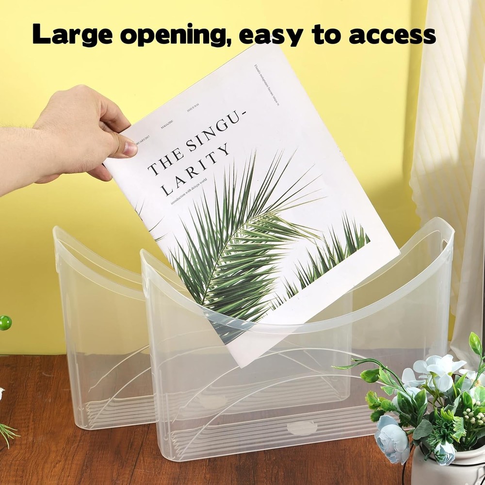 Rainmae 4 Pack Scrapbook Paper Storage Organizer with Handle Plastic Scrapbook S